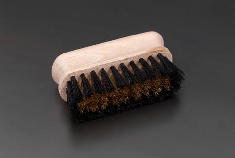 Small Brass Suede Brush